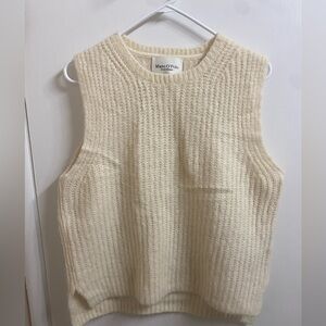 Marc O’Polo wool blend cream rubbed sleeveless sweater size large.